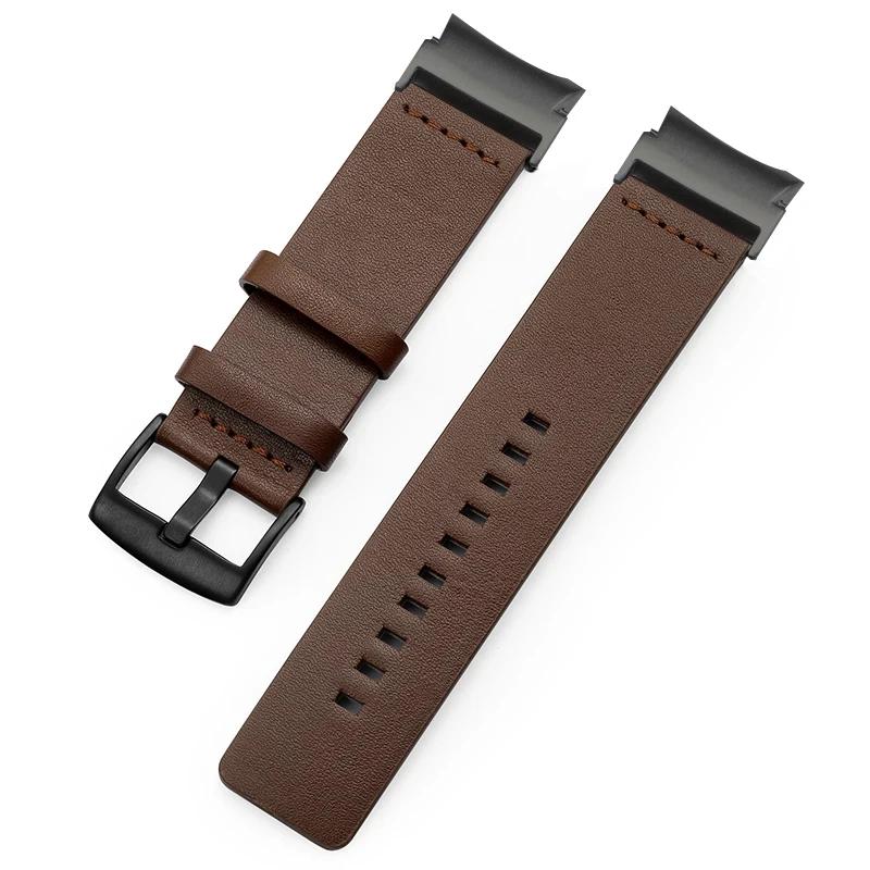 No Gaps Leather Band for Samsung Galaxy Watch 7 6 5 4 40 44mm Quick Fit Metal Buckle Strap for Galaxy Watch6 4 Classic 43 47mm