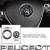 KUDFZ1 Car ABS Steering Wheel Emblem Trim Sticker Badge For VW GTI Golf Polo 6 7 Passat CC Tiguan T-ROC Jetta MK6 Taigo Arteon Hub Cap