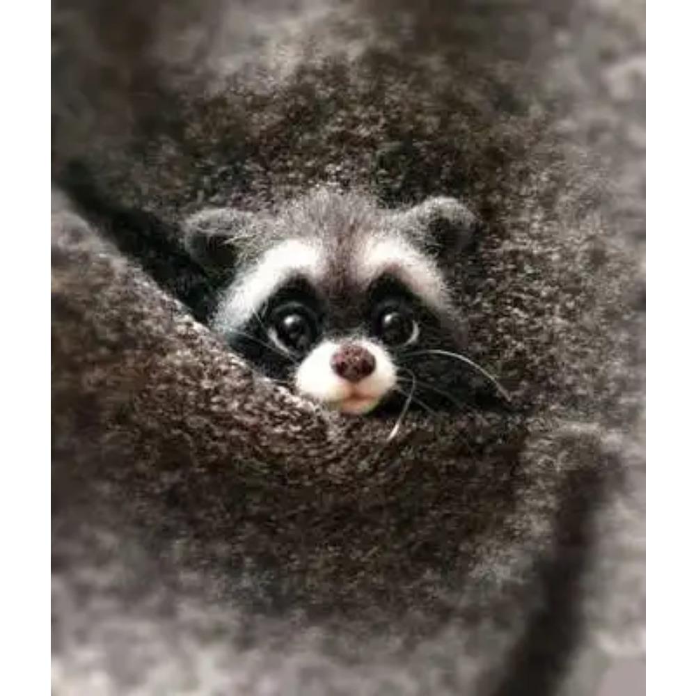 

Шерстяной фетр Поке Ручная работа DIY Материал Кит Шерстяная игла Не готовый Кот Лиса Енот Животное Брошь Плюшевая кукла Женская сумка Подвеска