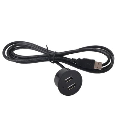 2 USB įkrovimo lizdas su 1,5 m laidu, integruotas montavimas, 5 V 1 A, universalus mobiliųjų telefonų įkrovimui