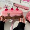 Cute Pink Large-Capacity Pencil Case with Compartments, Portable Stationery Bag for Girls School Travel Use