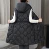 Women's Long Vest Plain Sleeveless Hood Winter Vest Outwear Jacket Lightweight Warm Coat Outerwear
