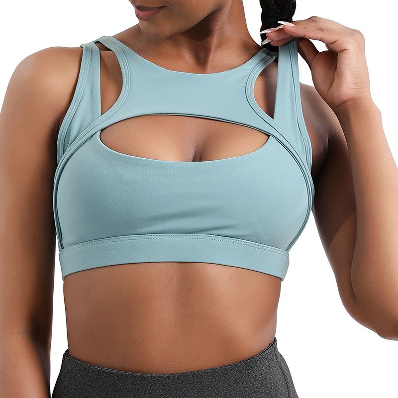 

Fashion Outwear Big Chest Sports Intimates Bubble Wrap Push up Sports Bra Running Fitness Yoga Underwear Intimates Sports Vest S Gray Blue