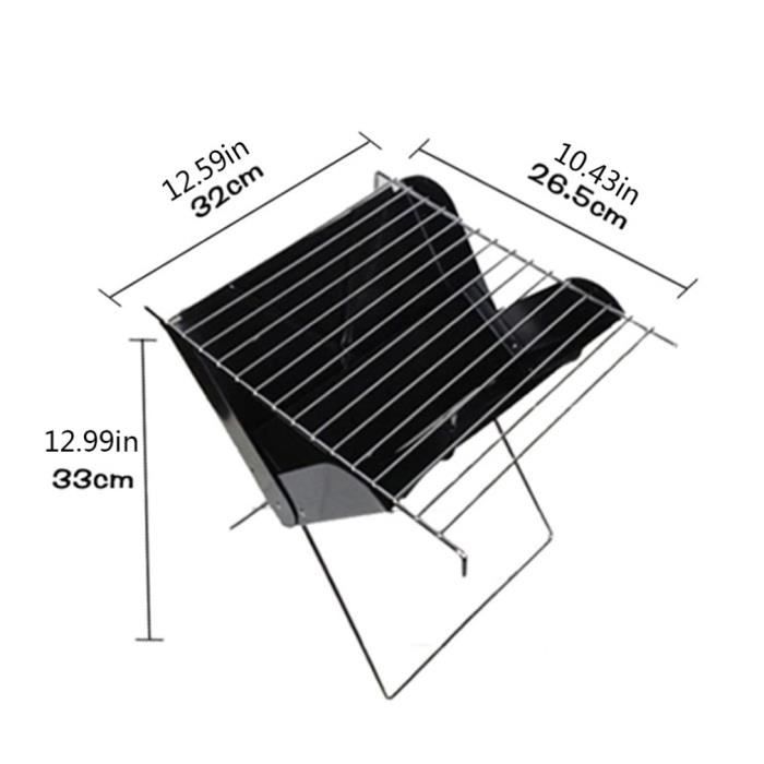 Barbecue - Foldable - Black - Charcoal - Portable - Manual