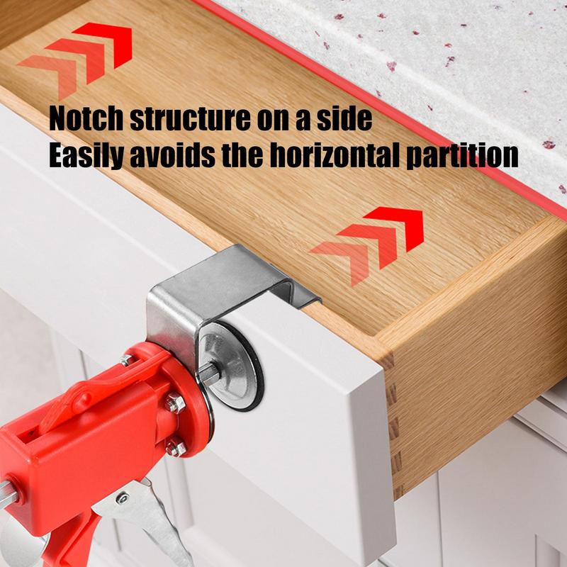 Drawer Jig Stainless Steel Drawer Front Clamps Rust-Resistant Precision Efficient Mounting Tool For Kitchen Bedroom Living Room