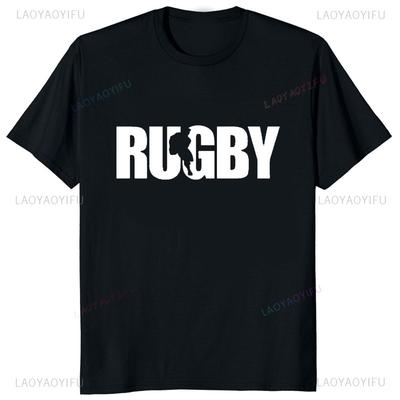 New Arrival Player Running with Rugby Ball Graphic Printed Tshirt Rugby Fan Dad Brother Uncle Mens T Shirt Streetwear Soft Tees