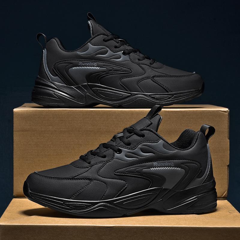 Übergröße Herren Herbst und Winter neue Leder Freizeitschuhe Mesh Laufschuhe Herren Samt verdickte Sportschuhe