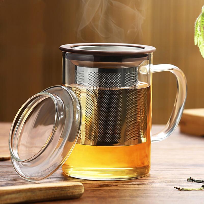Qianxing 400ml Heat-Resistant Glass Tea Cup Set with Stainless Steel Infuser