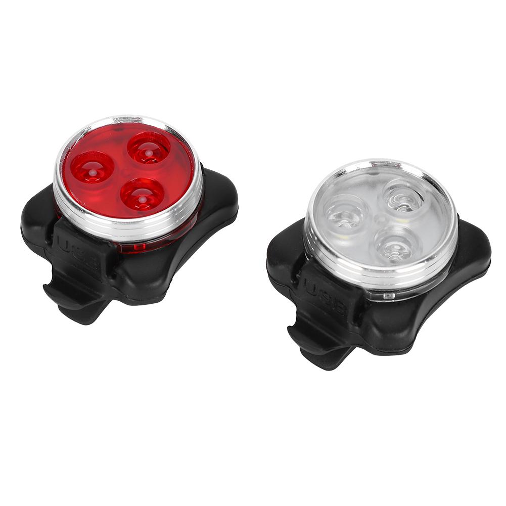 1 Par USB Oppladbart Sykkelbaklys Vanntett Bakre LED Sykkellykt Nattsykling