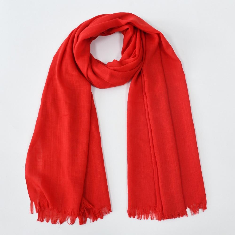 

Новый однотонный хлопковый короткий шарф для бороды Mary, модная универсальная мягкая и тонкая шаль из хлопка и льна