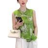 Shirt summer summer with green premium top placket top sleeveless