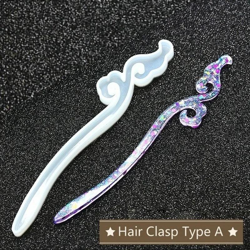 New Transparent Hairpin Silicone Special Mould for Resin DIY Hair Jewelry Making Mold Epoxy Resin Molds LS