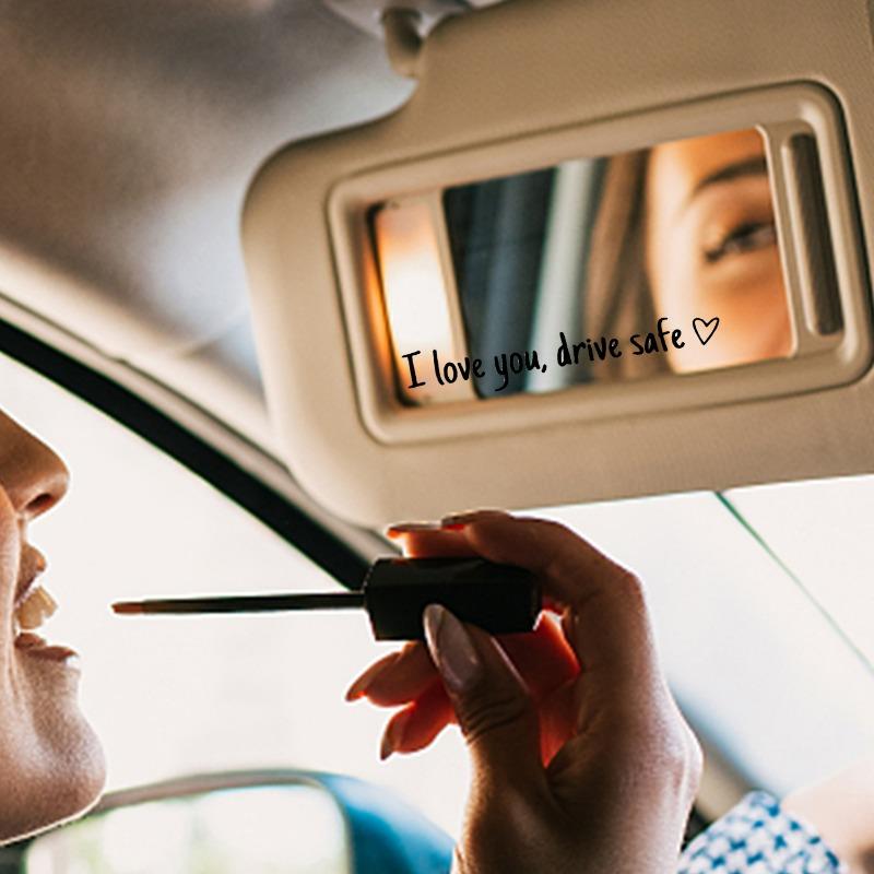 Drive Safe I Love You Adhesive Mirror Decal for Car Rearview Affectionate Reminder for Drivers Decoration Stickers
