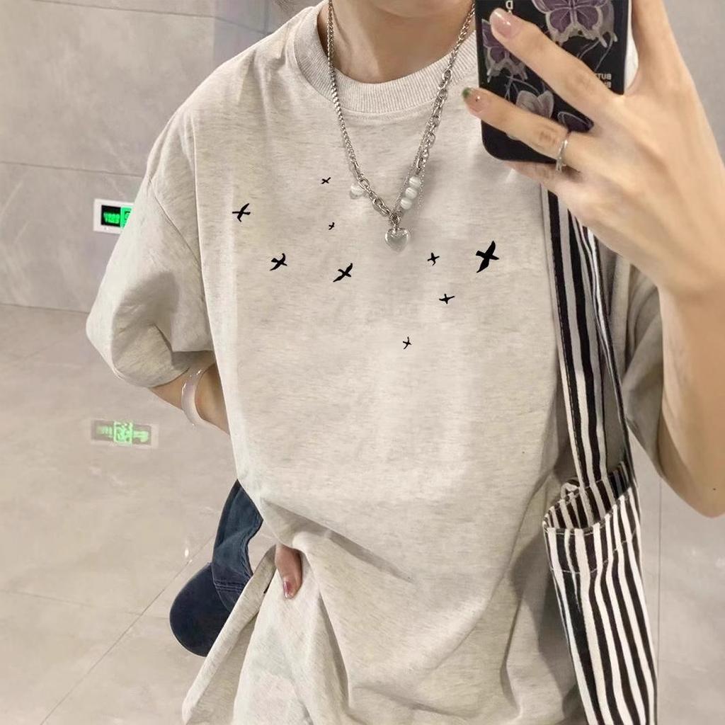 Women's 2025 Retro American Cotton Loose Fit T-Shirt, Large Size, Short-Sleeved, Summer Design