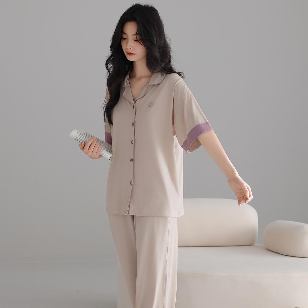Pajamas women's summer Modal short-sleeved trousers summer cool thin loose large-size women's loungewear set