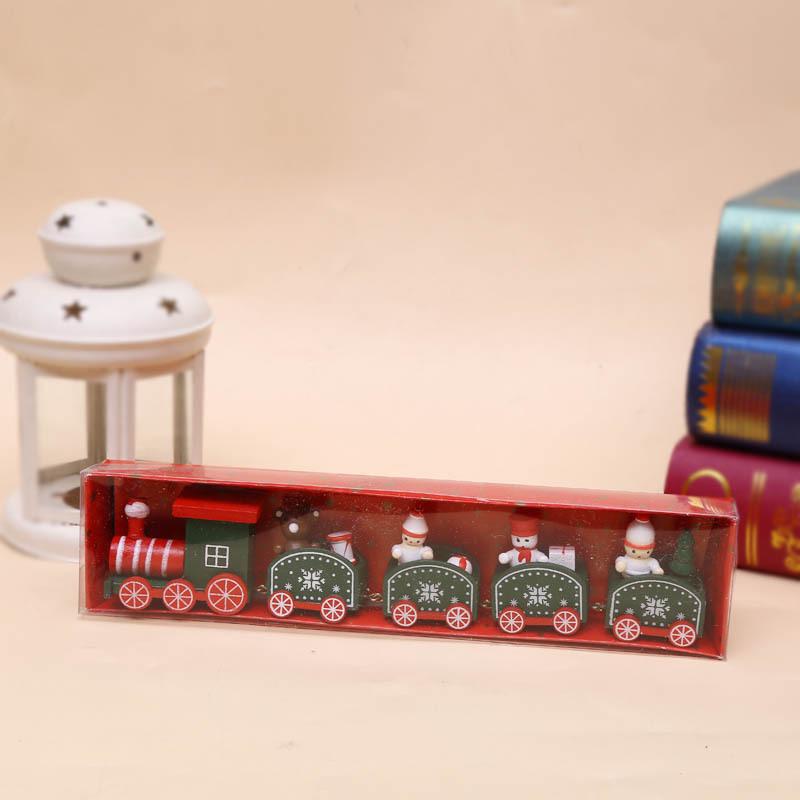 Christmas Decorations Christmas Wooden Train Kindergarten Christmas Gifts Window Decorations Christmas Toys