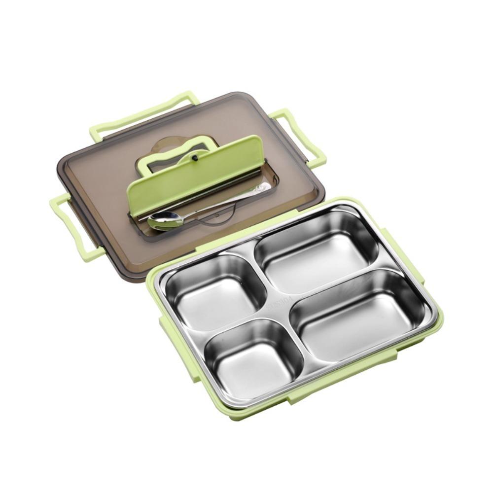 Leakproof Stainless Steel Lunch Box Microwavable Food Grade Insulated Lunch Box Multi-Grid with Cutlery Food Container