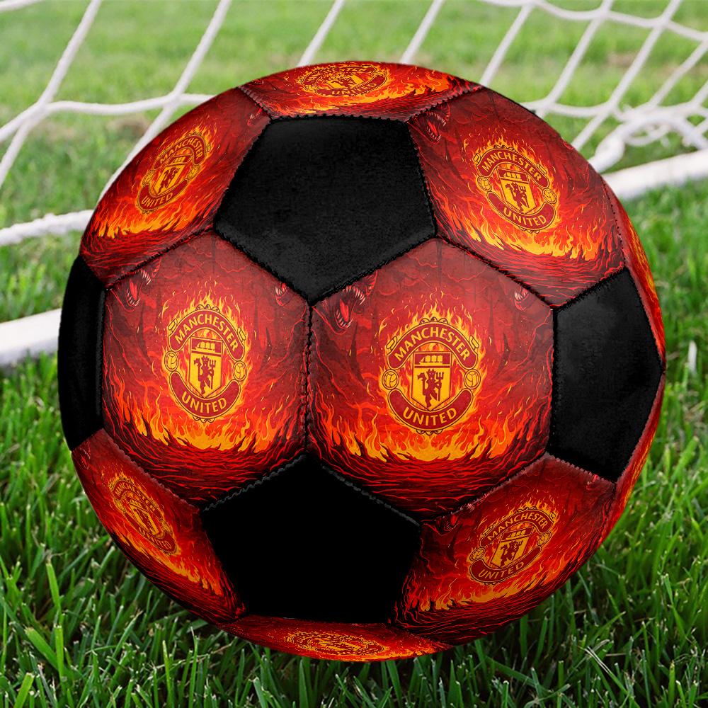 Manchester United F.C Soccer Ball Colorful All Ages Machine Stitched PVC Competition Ready Durable High-Bounce.SIZE5