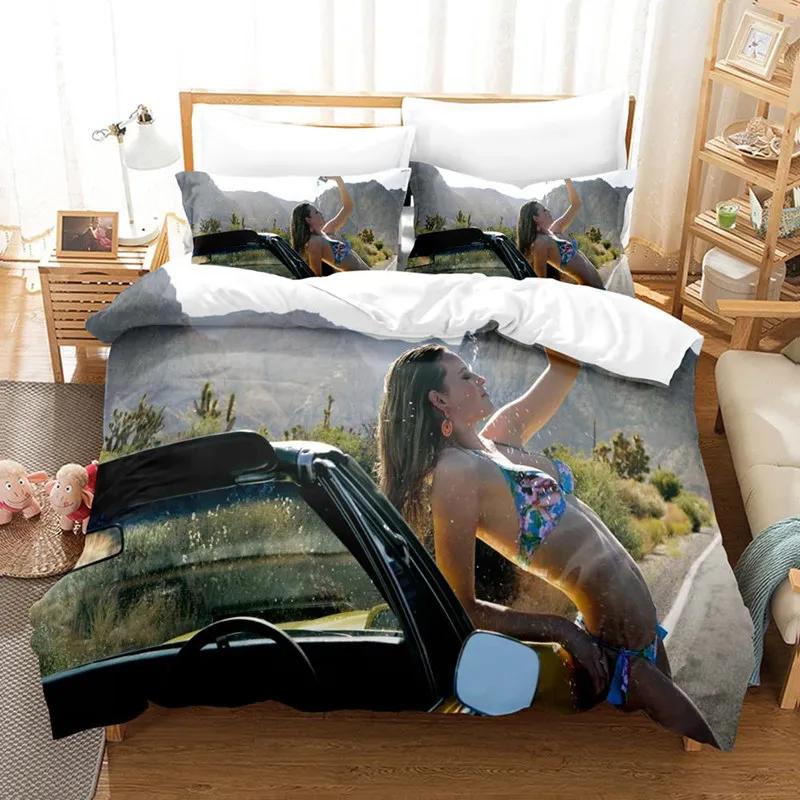 

Car Sexy Buttocks Bikini Girl Bedding Set Boys Girls Twin Queen Size Duvet Cover Pillowcase Bed Kids Adult Home Textileextile 70x133cm 2pcs