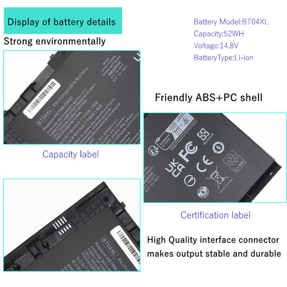 New Laptop battery For HP EliteBook Folio 9470 9470M 9480M BT04XL HSTNN-IB3Z HSTNN-DB3Z HSTNN-I10C BA06