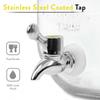 4 Litre Glass Water Dispenser with Stand - Air Tight Lid Glass Pitcher for Detox Water - Counter Table Top Juice Infused Water Beer Dispenser