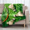 badminton Theme Printed Blanket - Perfect for Couch, Bed, Travel & Outdoor Use | Machine Washable, Cozy & Durable.