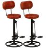 Day and Night - Day and Night Kitchen Stools 2 Pcs Genuine Goatskin Black and Brown