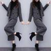 2025 Autumn/Winter Women's Herringbone Wool Coat & Wide-Leg Pants Set