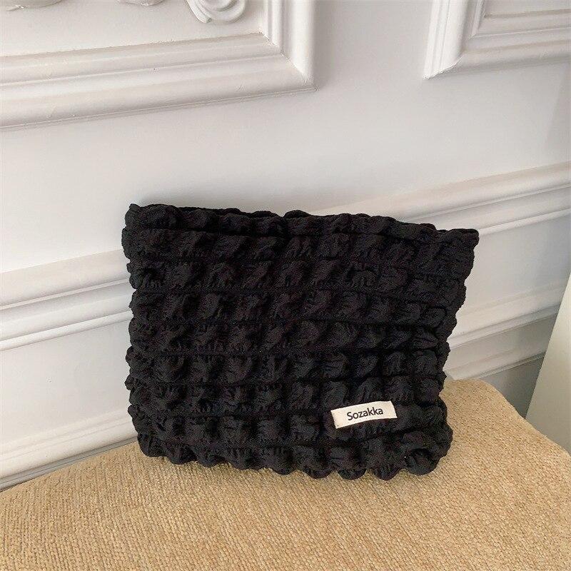 Weiche farbige große Kapazitäts-Kosmetiktaschen aus Blasengarn, für Reisen, Hautpflege, Toilettenartikel, Make-up-Tasche, Organizer, Clutch, tägliche Make-up-Tasche