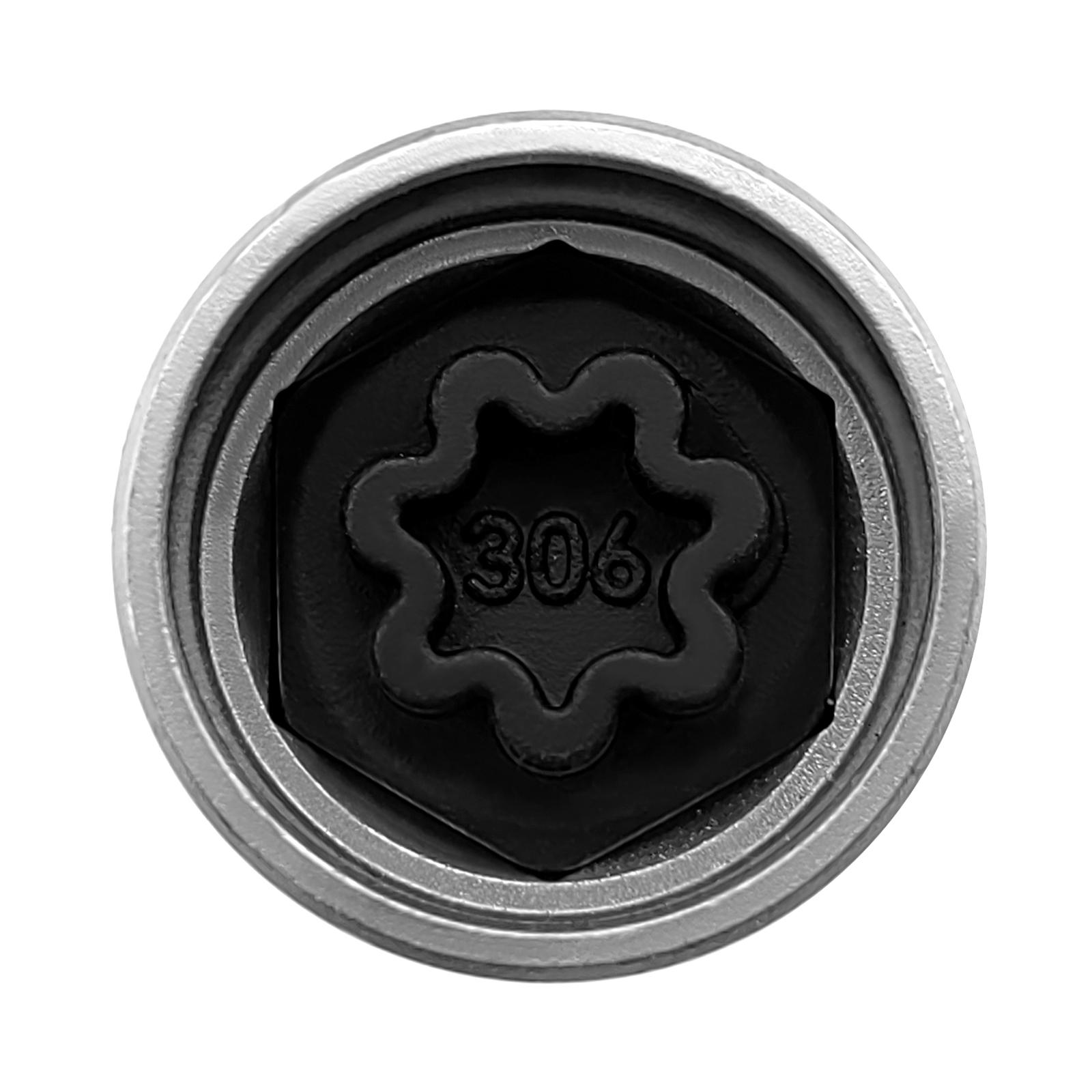 Reemplazo para Llave de Seguridad Master de Bloqueo de Tuerca de Rueda 330 para Mercedes Benz, Vaso para Tornillo Antirrobo 306 plata