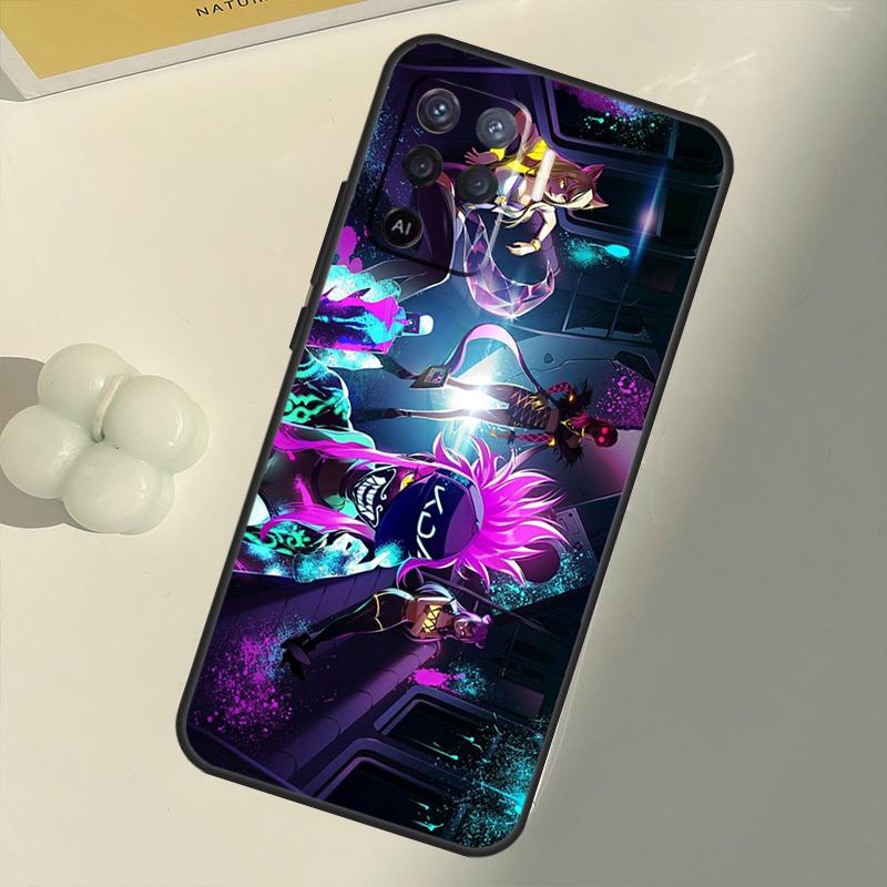 Kda Kaisa Ahri Akali Pouzdro pro OPPO A53 A53S 2020 A5 A9 A31 A52 A72 A94 A74 A54 A83 A91 A93 A16 A15 Zadni Coque