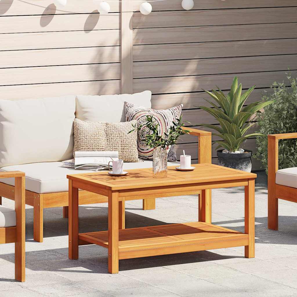 Side Table Oil Natural Finish 90 x 50 x 45 cm Solid Acacia Wood