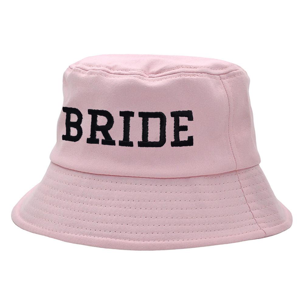 Bride Embroidered Fisherman Hat For Summer Sun Protection With Wide Brim