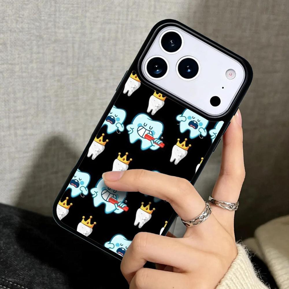 Capa Case for iPhone 17 Air 16 Pro Max 15 Plus 11 13 Mini 14 12 Back Phone Cover Cute Tooth Dentist