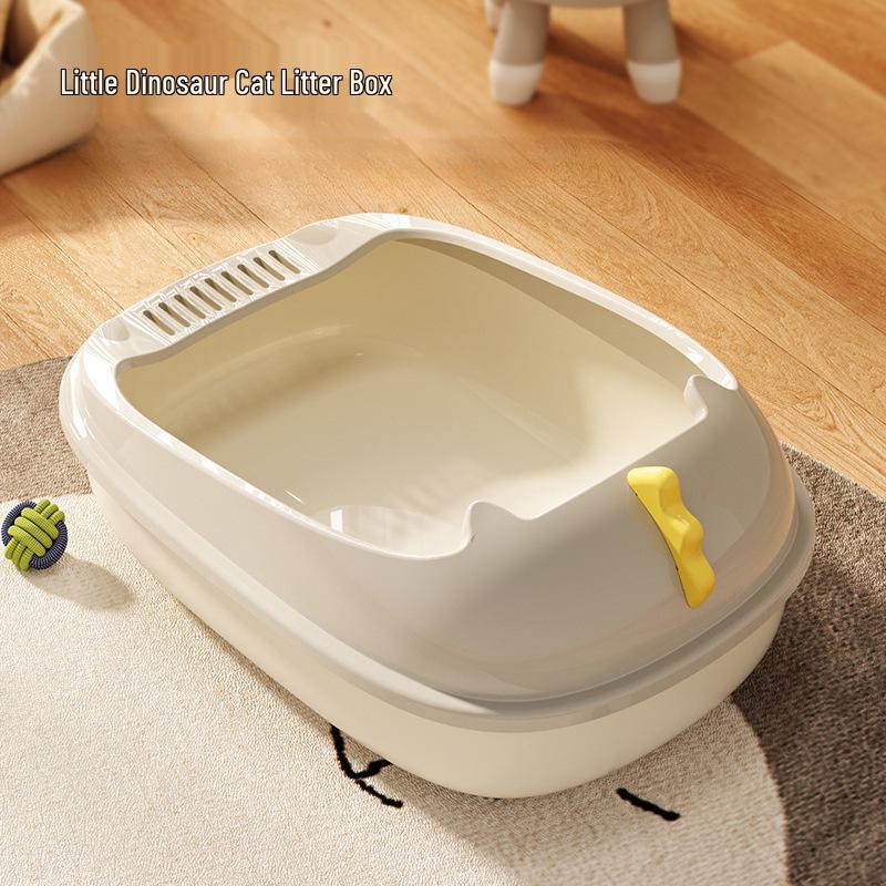 Dinosaur Semi-Enclosed Large Cat Litter Box - Washable & Anti-Splash