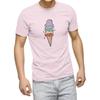 Popular ice cream illustration Colorful pattern printed T-shirt Men's size sizeT-shirt Summer casual clothing Fashion street top