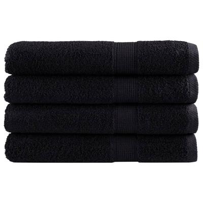 Vidaxl Ręczniki Premium Solund, 4 Szt., Czarne, 80X200 Cm, 600 G/Cm²
