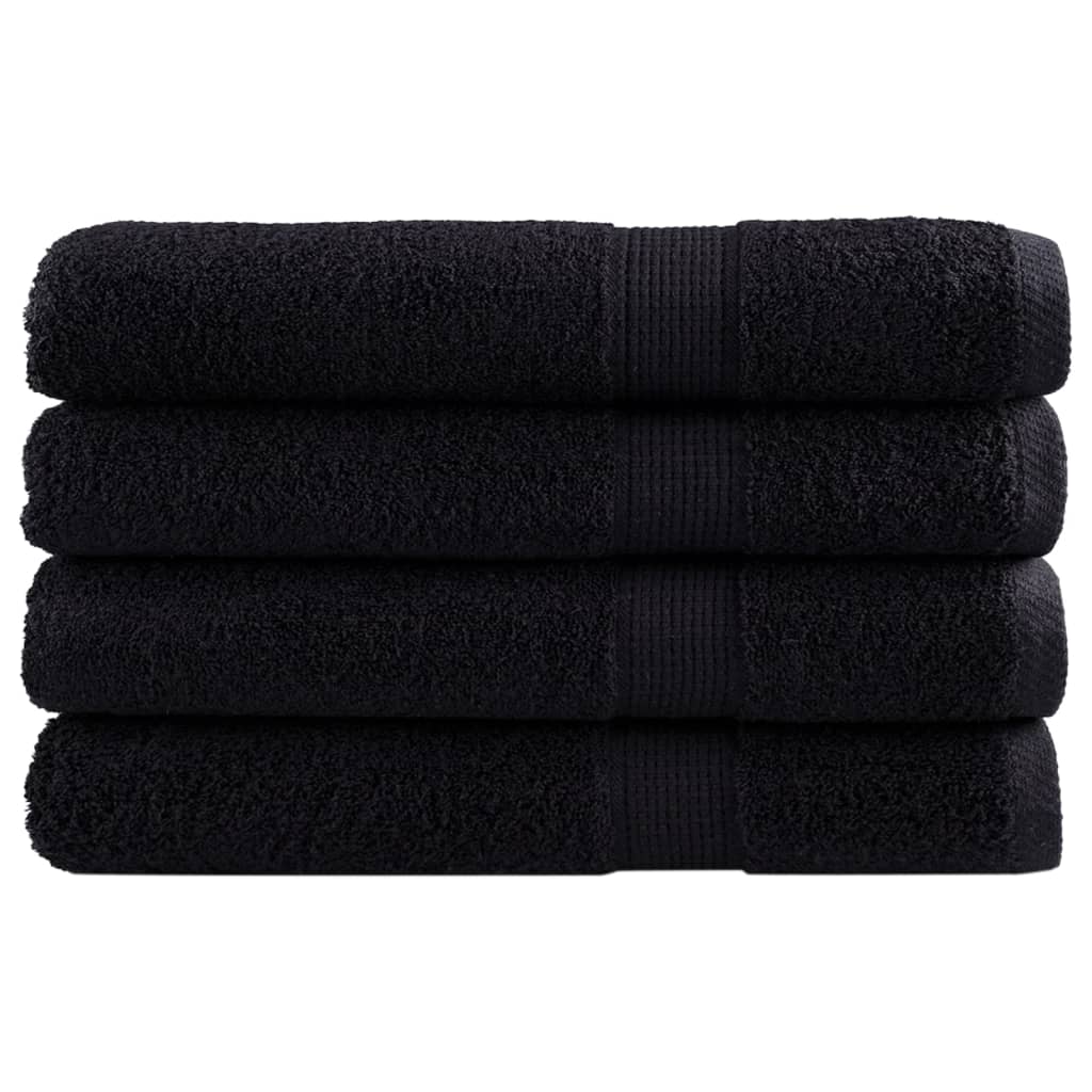 Premium Solund Towels, 4 Pcs., Black, 100X200 Cm, 600 G/Cm²