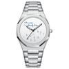 Men Watch Classic Business Arabic Digital Steel Strip Waterproof Luminous Wristwatch