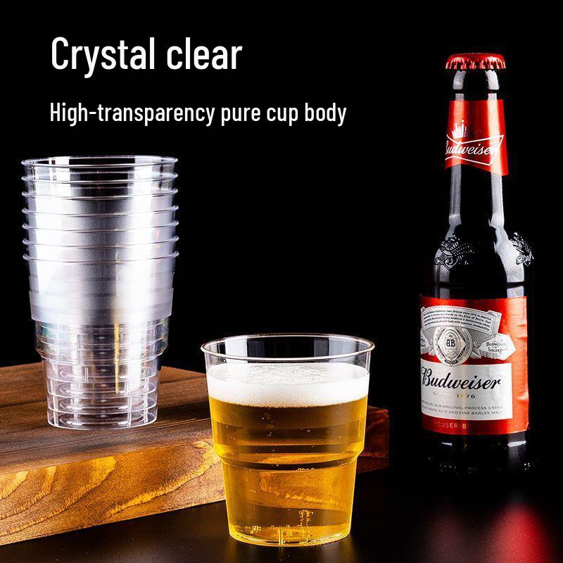 Disposable Transparent Food-Grade Plastic Cups, Thickened for Household & Reception Use