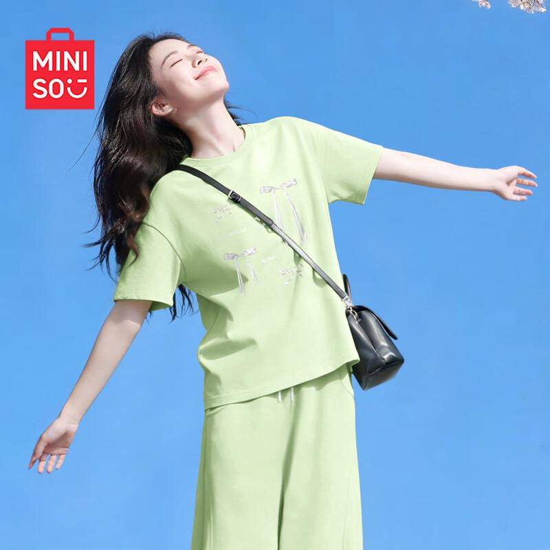 MINISO Women s 2026 Summer Loose Fit Short Sleeve T-Shirt S