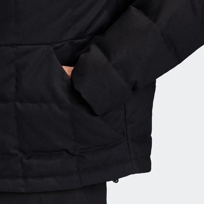 Adidas Solid Color High Collar Long Sleeve Down Jacket Men Outerwear Black FR6633