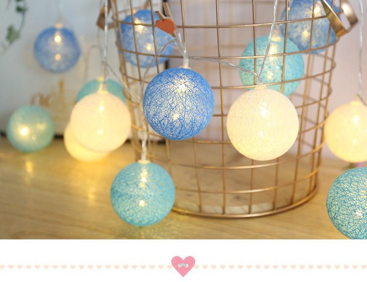 USB LED Cotton Ball String Lights - Christmas Holiday Starry Sky Decorative Flashing Lights