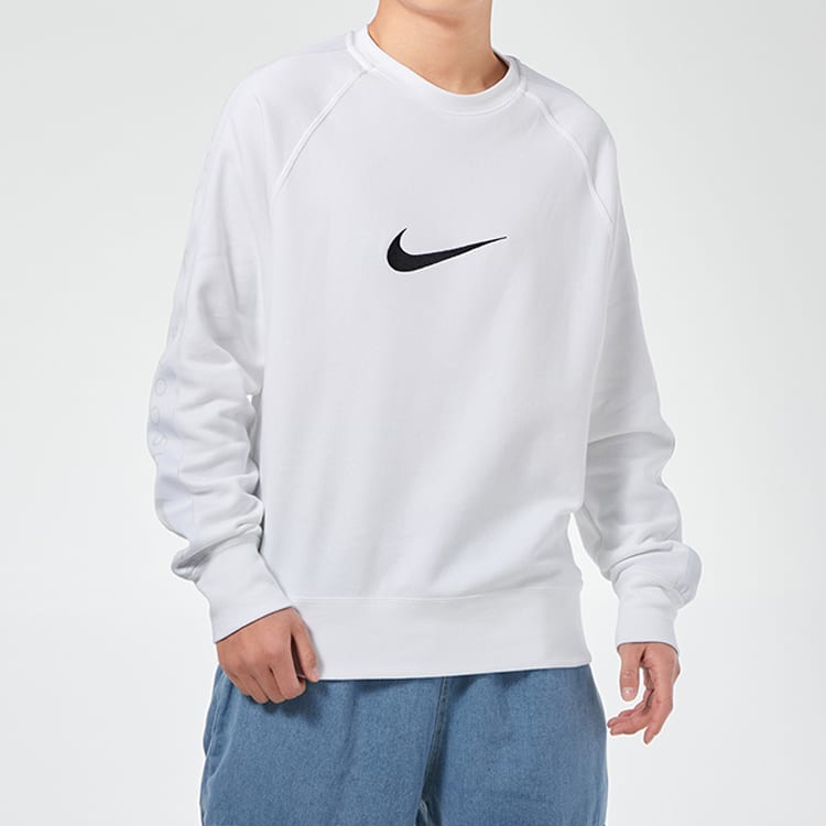 Nike Sweatshirts Men's White Crew Neck Moderate Regular DA0087-100
