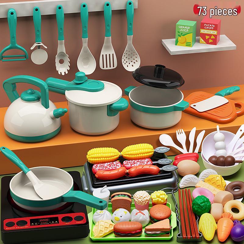 Dollhouse BBQ Kitchen Playset for Toddler Class: Kitchenware Toys for Kids