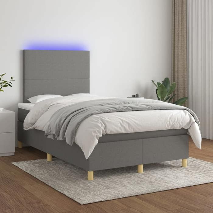 VidaXL Sommier à Lattes de Lit avec Matelas et LED, Lit Rembourré, Lit Double, Lit Adulte de Chambre à Coucher Intérieur, 3135262