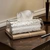 1Pc, Elegant Oval Wavy Textured Tissue Box Cover, Plastic Napkin Holder For Bathroom, Premium Living Room Table DéCor