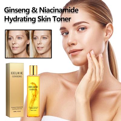 120ml Ginseng Gesichtswasser Porenverkleinernd Feuchtigkeitsspendend Ölkontrollierend Niacinamid Glättend Aufhellend Gesichtshautpflege Toner Wasser