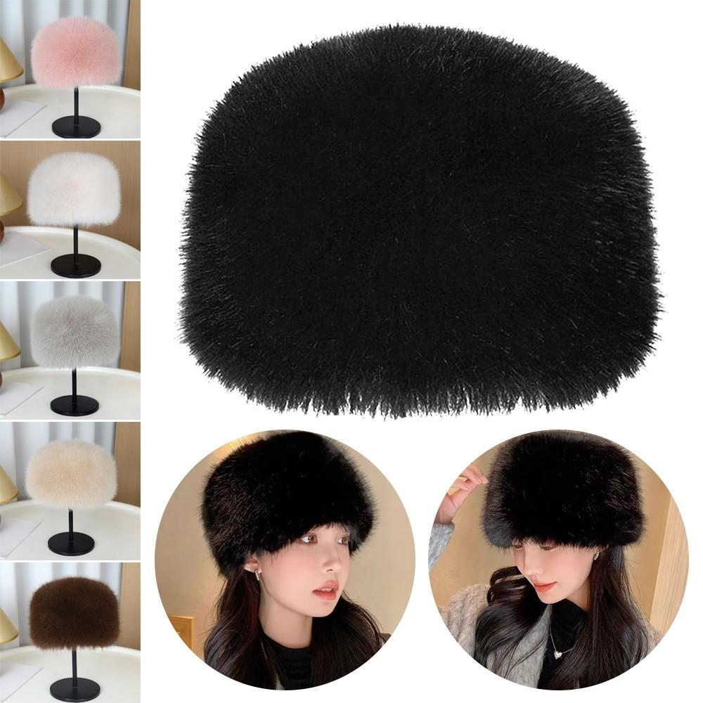 Fashion Fluffy Fur Bucket Hat Ear Protection Warm Panama Cap Soft Furry Fisherman Hat Winter