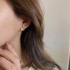 Elegant French Geometric Pearl Stud Earrings, Fashionable S925 Sterling Silver, Simple and Versatile Design for Women.